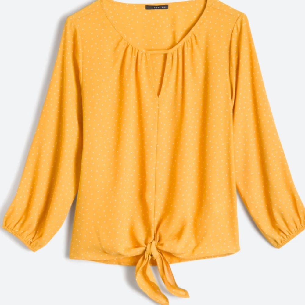 West Kei blouse, yellow polka dot